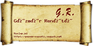 Gázmár Renátó névjegykártya
